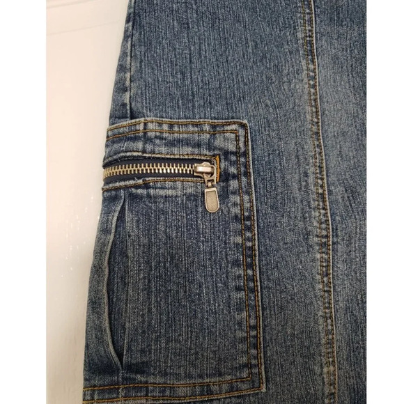 Stretch Jean skirt by BONGO Authentic denim skirt SIZE 3 military  style - Picture 4 of 11